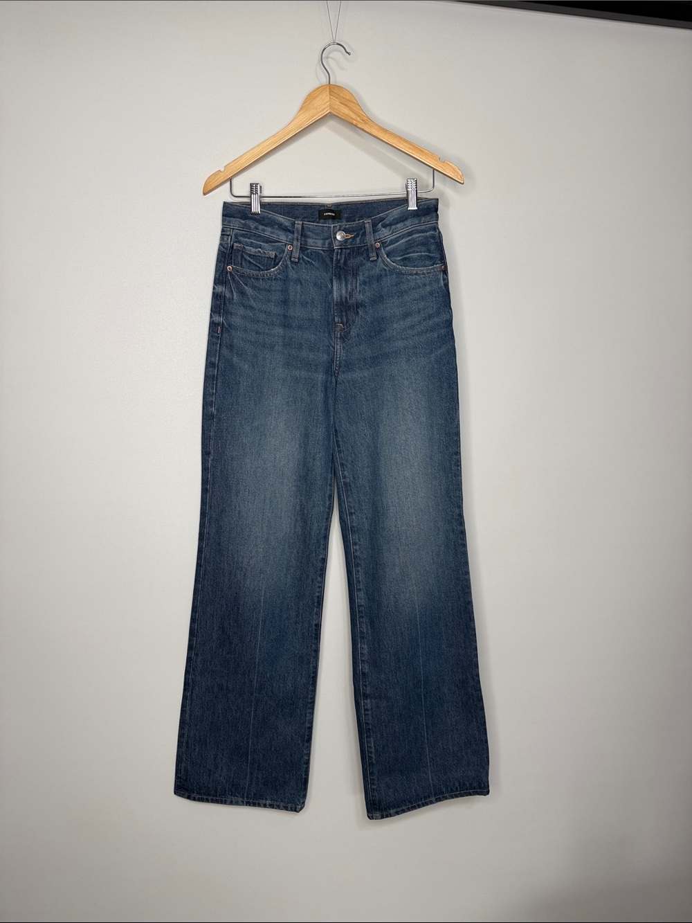 Express Wide Leg High Rise Rigid Jeans 2L - Picture 4 of 11